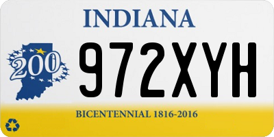 IN license plate 972XYH