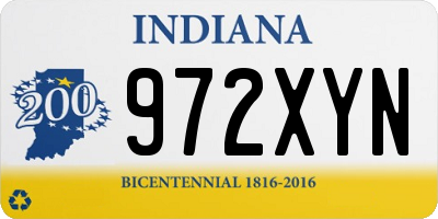IN license plate 972XYN