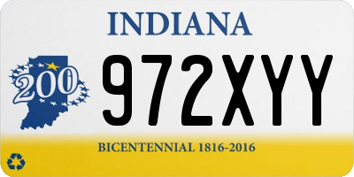 IN license plate 972XYY