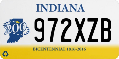 IN license plate 972XZB
