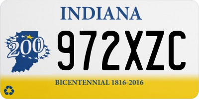 IN license plate 972XZC