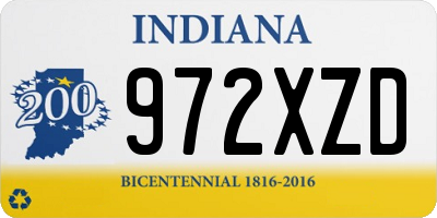 IN license plate 972XZD