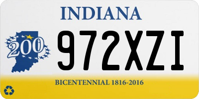 IN license plate 972XZI