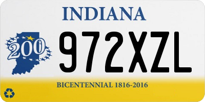 IN license plate 972XZL