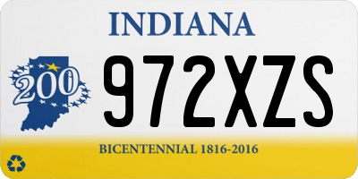 IN license plate 972XZS