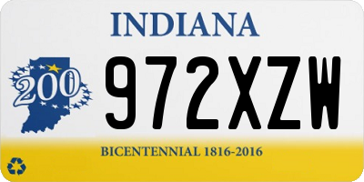 IN license plate 972XZW