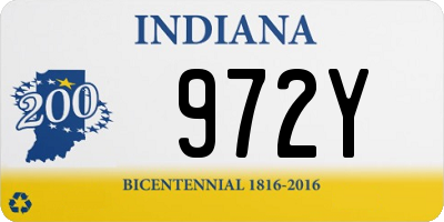 IN license plate 972Y