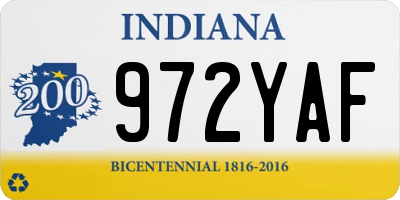 IN license plate 972YAF