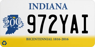 IN license plate 972YAI