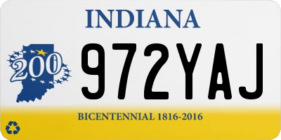 IN license plate 972YAJ