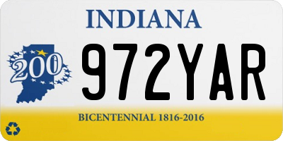 IN license plate 972YAR