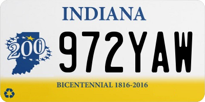 IN license plate 972YAW