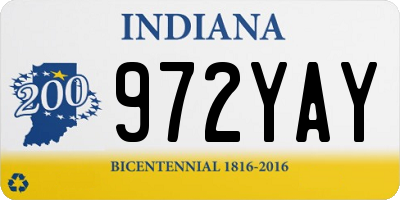 IN license plate 972YAY