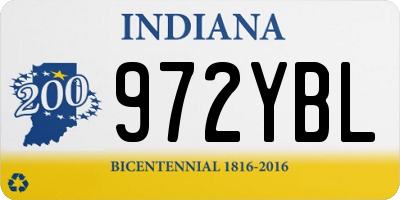 IN license plate 972YBL