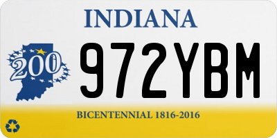 IN license plate 972YBM