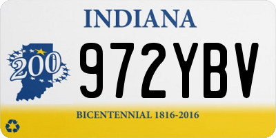 IN license plate 972YBV