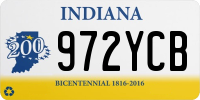IN license plate 972YCB