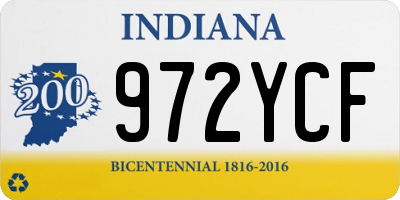 IN license plate 972YCF