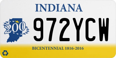 IN license plate 972YCW