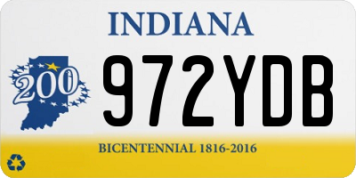 IN license plate 972YDB