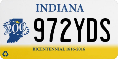 IN license plate 972YDS