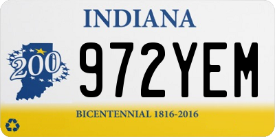 IN license plate 972YEM