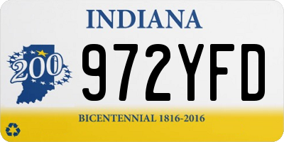 IN license plate 972YFD
