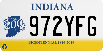 IN license plate 972YFG