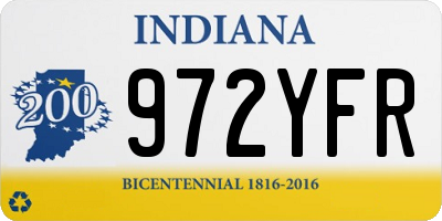 IN license plate 972YFR