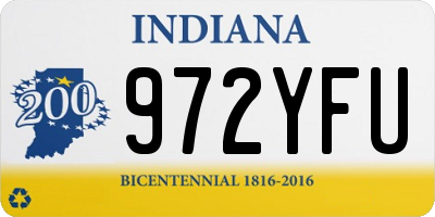 IN license plate 972YFU
