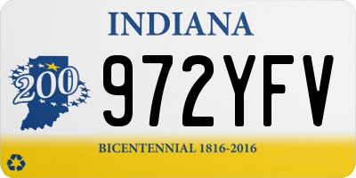 IN license plate 972YFV