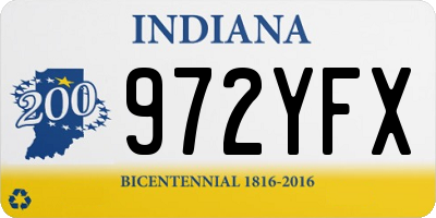 IN license plate 972YFX