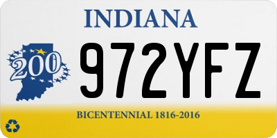 IN license plate 972YFZ