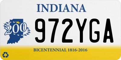 IN license plate 972YGA
