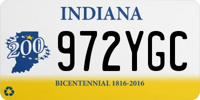 IN license plate 972YGC