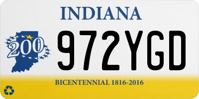 IN license plate 972YGD