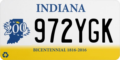 IN license plate 972YGK