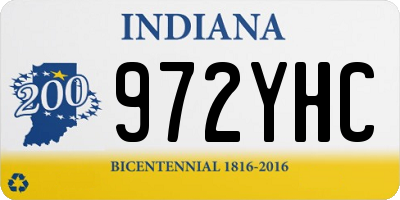 IN license plate 972YHC