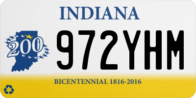 IN license plate 972YHM