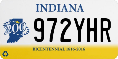 IN license plate 972YHR