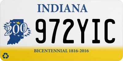IN license plate 972YIC