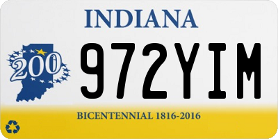 IN license plate 972YIM