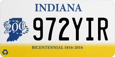 IN license plate 972YIR