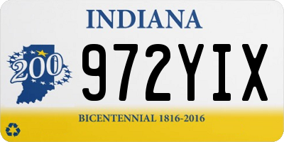 IN license plate 972YIX