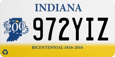 IN license plate 972YIZ