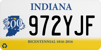 IN license plate 972YJF