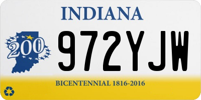 IN license plate 972YJW