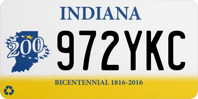 IN license plate 972YKC