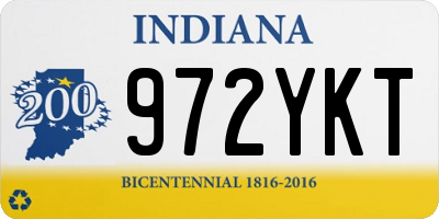 IN license plate 972YKT