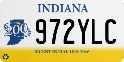 IN license plate 972YLC